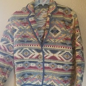 Vintage Southwestern Boho Tapestry Jacket sz S